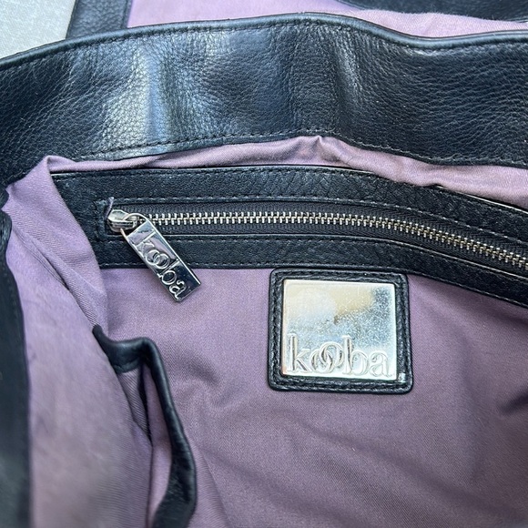 KOOBA Jane Black Pebbled Leather Crossbody Satchel - Picture 13 of 16